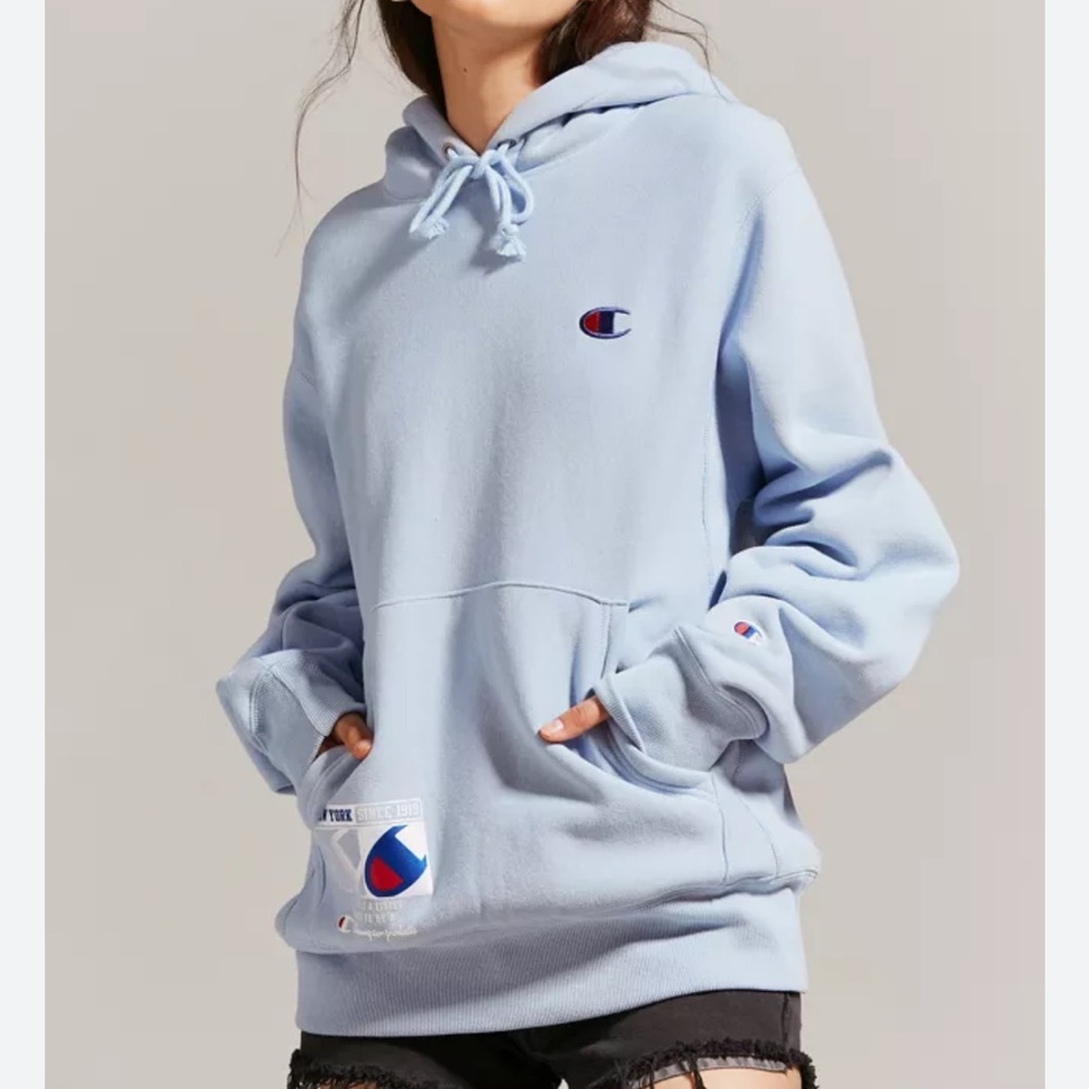 Champion Reverse Weave Light Blue Hoodie